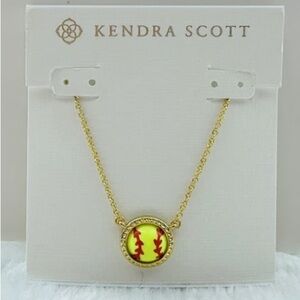 Kendra Scott Gold Softball Pendant Necklace